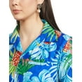 thumbnail image 6 of Stylore Womens Hawaiian Shirt Short Sleeve Blouse Tropical Royal Blue 3XL, 6 of 7