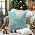 thumbnail image 4 of Vintage Flowers Pillow Covers 20x20 Inch Set of 2 Aqua Turquoise Floral Leaves Decorative Square Throw Pillows For Couch Rustic Square Pillow Cases Home Decor For Living Room Sofa Porch Outdoor, 4 of 6