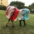 thumbnail image 4 of Inflatable PVC Bumper Ball Outdoor Fun Collision Ball Blow Up Body Bubble Ball Sports Game Prop for Adults (Transparent and Blue), 4 of 8