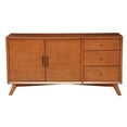 thumbnail image 6 of Bowery Hill Mid-Century Wood 3 Drawer Sideboard in Acorn Brown, 6 of 7