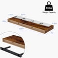 thumbnail image 2 of Mifurn Rustic Brown 23.6'' Floating Shelves for Wall, Set of 2 Wall Mounted Wood Shelves for Bedroom, Bathroom, Kitchen, 2 of 9