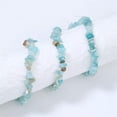thumbnail image 5 of EOEMY Natural Amazonite Quartz Gravel Gems Bracelet Crystal Stretch String Bangle Gift, 5 of 9