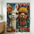 thumbnail image 6 of HOARBOEG Faux Embroidery Printed Shower Curtain 5.9*5.9ft, Animal Series Waterproof Bathroom Curtain with 12 Rustproof Grommets & Hooks, Cute Donkey Poodle Owl Design for Bathroom Decor, 6 of 6