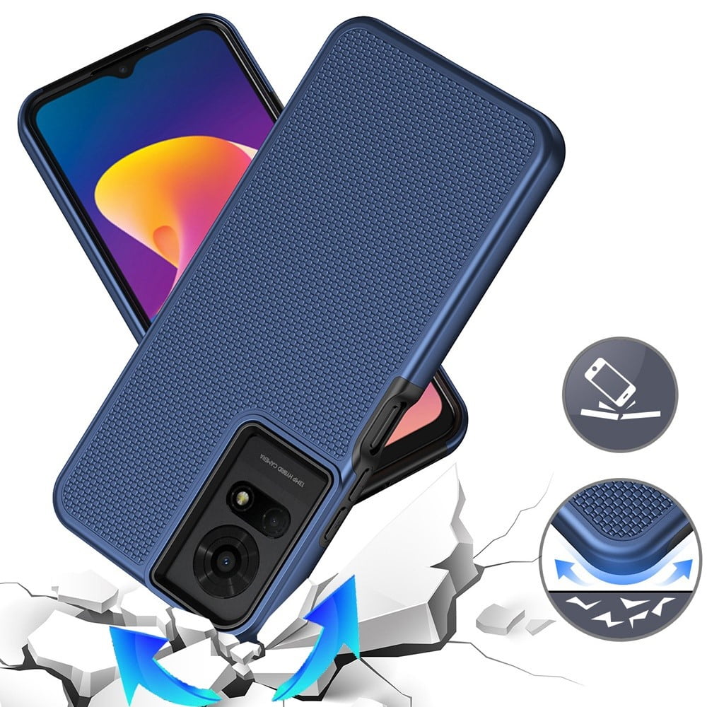 Xpression Phone Case For AT&T Motivate Pro 5G Dual Layer Heavy-Duty Hybrid Rugged Case Rugged Texturized TPU & PC Shockproof Silicone Military Grade Cover, Blue