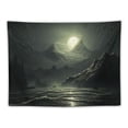 thumbnail image 5 of ONETECH  Ocean Tapestry Wall Hanging Gold Full Moon over Ocean Natural Scenery Tapestries Night Sky Wall Decor Blanket for Living Room Bedroom Party,, 5 of 7