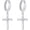 silver, variant on Gold Cross Dangle Earrings for Women Men 18K Gold Plated CZ Diamond Gold Cross Huggie Hoop Earring Dangling Christian Earrings for Women