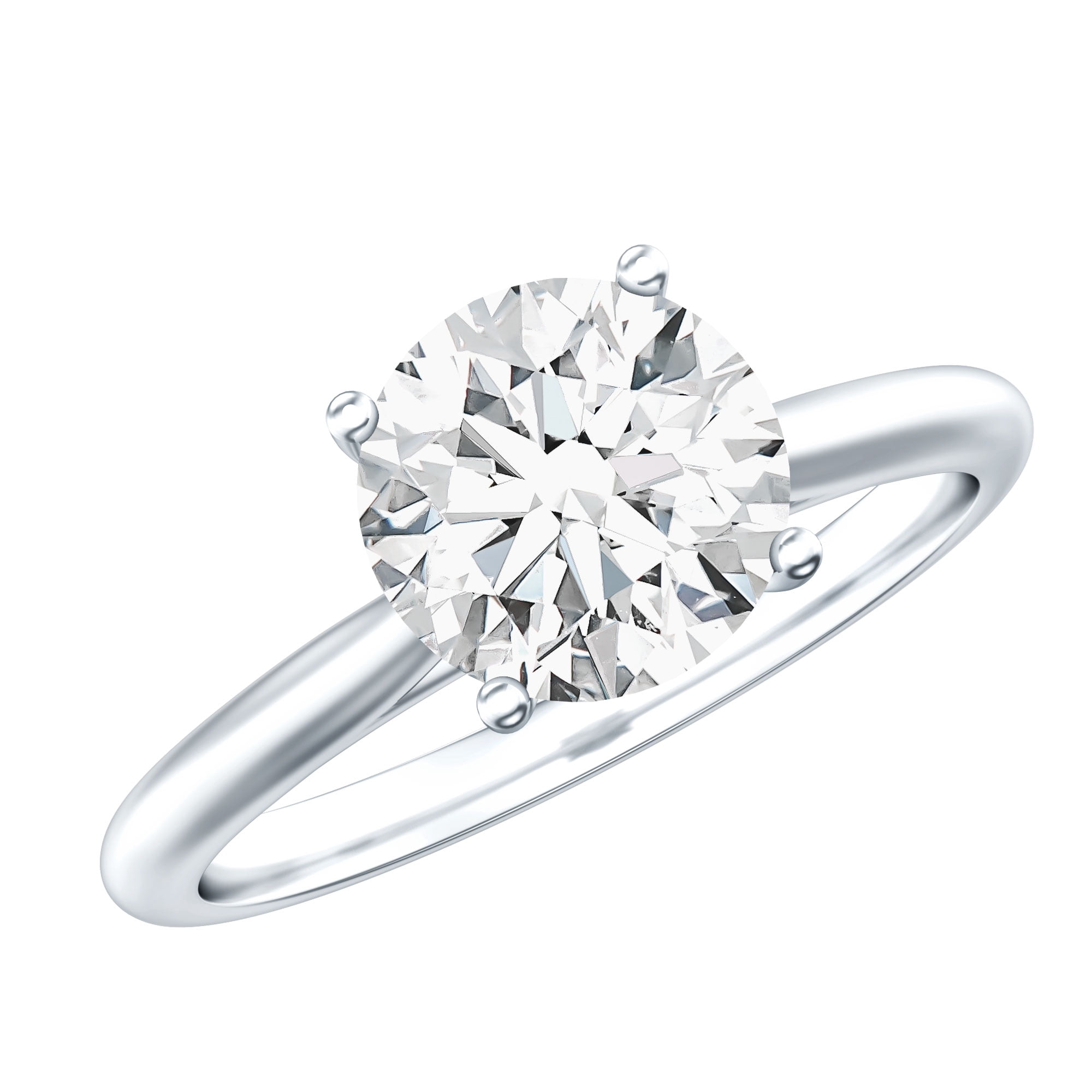 Rosec Jewels Lab Grown Diamond Engagement Ring 2 Carat - IGI Certified - E-VS1 Quality - Ready to Gift For Women, 925 Sterling Silver, US 4.00