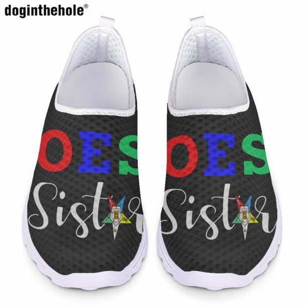 Zapatos planos informales con estampado de la Orden de la Estrella del Este de la Hermandad Griega Doginthehole para mujer, zapatillas de deporte de verano a la moda para mujer, zapatos de malla