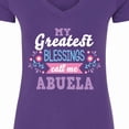 thumbnail image 4 of Inktastic My Greatest Blessings Call Me Abuela with Flowers Women's V-Neck T-Shirt, 4 of 5
