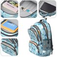 thumbnail image 4 of Lightblue Butterfly Sparkle Pattern Cute School Backpack Bag with Padded Back and Adjustable Shoulder Straps 16.9 X 12.6 X 5.9 Inches, 4 of 5