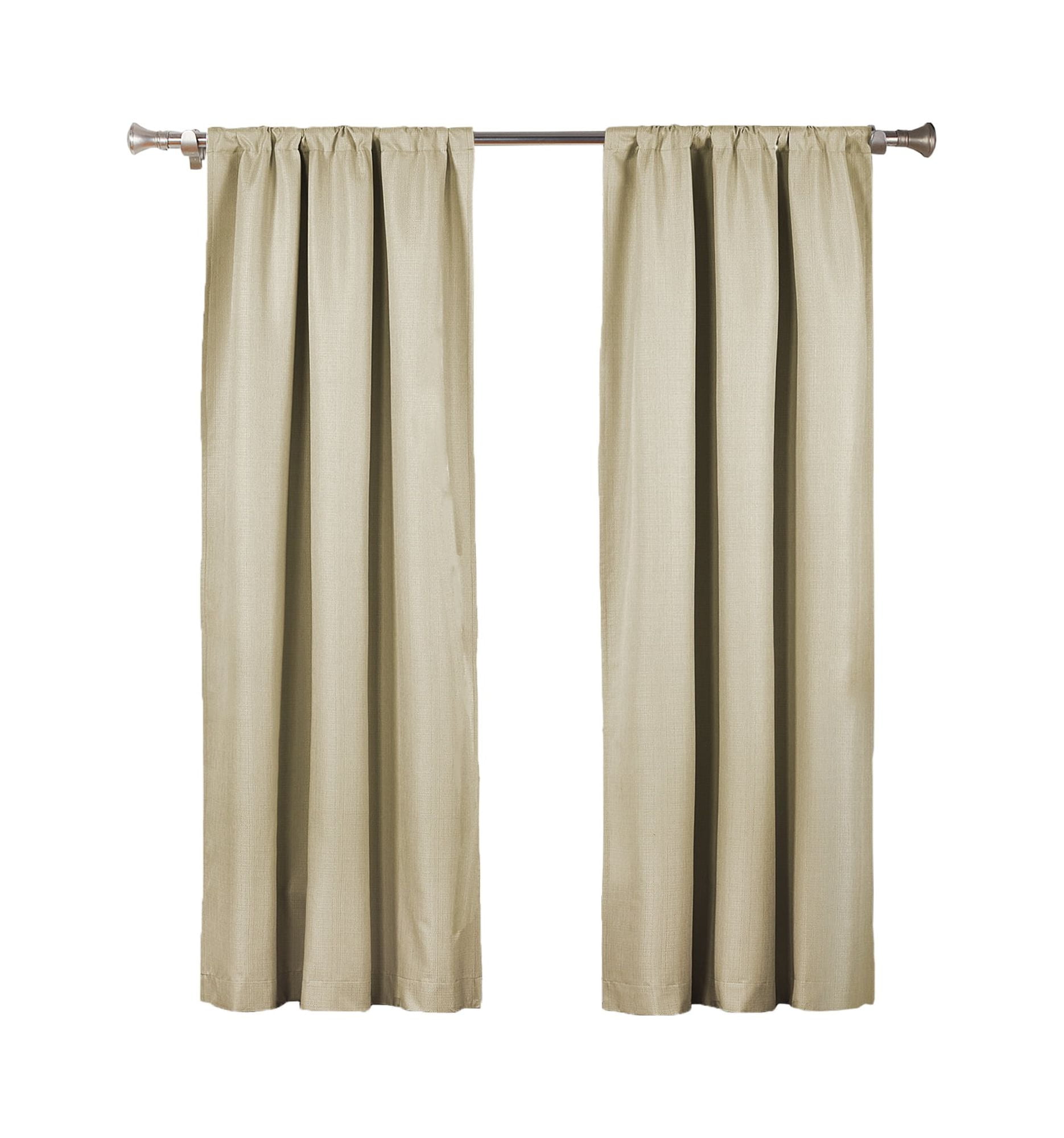 Ecologee Wakefield Textured 100% Blackout Rod Pocket Indoor Curtain Panel Pair, Gold, 37" W x 63" L