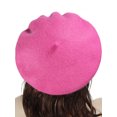 thumbnail image 3 of DLAPL Wool Beret Hat for Women Solid Color Classic French Style Beret Cap (Hot Pink), 3 of 5