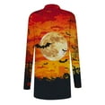 thumbnail image 5 of Uootdi Women's Halloween Moon Bat Cardigan - Open Front Long Sleeve Coat, Casual Spooky Season Outerwear, Trendy Festival Print Jacket, Artistic Pumpkin Top Multicolor Women Top, 5 of 6