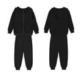 thumbnail image 4 of LvhaoGJOB Little Kids Boys Hoodie and Sweatpants Outfit Set, Black - fleece fabric, 4 of 7