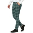 thumbnail image 4 of INSPIRE CHIC Men's Dress Plaid Pants Formal Printed Checked Trousers 36 Green, 4 of 7