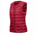 thumbnail image 4 of Brglopf Womens Puffer Vest Lightweight Plus Size Zip Up Quilted Vests Outerwear Winter Warm Sleeveless Jackets with Pockets(Wine,L), 4 of 6