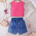 thumbnail image 6 of TOWED22 Toddler Girls Summer Fashion Outfits 2 Piece Sleeveless Tank Tops and Casual Shorts Sets Clothing Clothes(Hot Pink,9-10 Y), 6 of 7