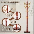 thumbnail image 5 of Wooden Coat Rack Stand, Vintage Natural Birch Wood Coat Racks Freestanding, Solid Coat Tree Stand with 14 Hooks, Classic Sturdy Coat Racks Hall Tree for Entryway, Office, 5 of 8
