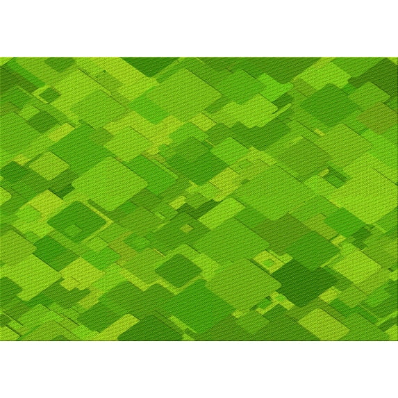 Ahgly Company Indoor Rectangle Patterned Bright Green Area Rugs, 3' x 5'