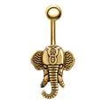 thumbnail image 2 of Piercing del vientre Zulema oro Anillo del ombligo del elefante 14G 5 mm, 2 of 4