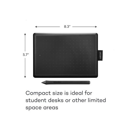 One by Wacom Student Drawing Tablet (small) – Works with Chromebook, Mac, PC - Black/Red