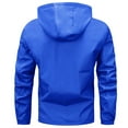 thumbnail image 5 of Mens Plus Size Work Jackets with Pockets Hooded Long Sleeve Windproof Outdoor Raincoat Shell Jackets for Hiking Travel Gifts for Men Blue XL, 5 of 5