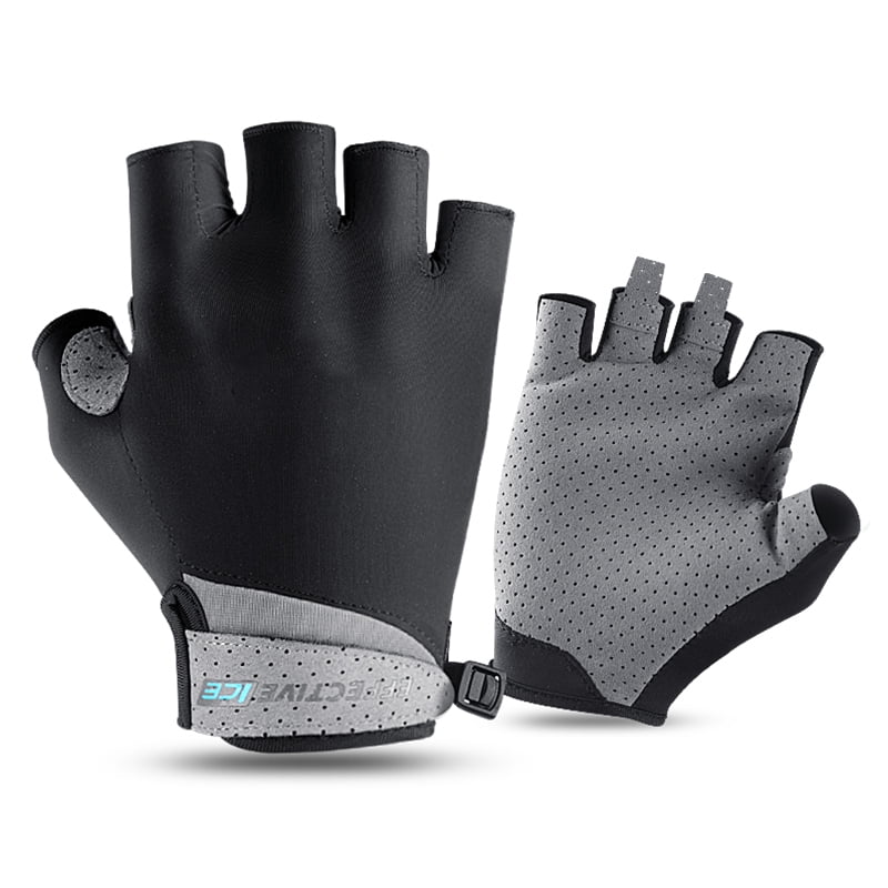 Men Women Half Finger Mesh Ice Silk Gloves Riding Golf Motorcycle