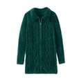 thumbnail image 2 of Woman Within Plus Size Chenille Zip Cable Cardigan Sweater, 2 of 6