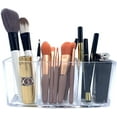 thumbnail image 4 of Makeup Brush Holder Organizer, 3 Slot Clear Acrylic Pen Pencil Holder, Desk Organizer, Large Capacity Cosmetic Brushes Storage Box, 4 of 5