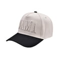 thumbnail image 2 of Women’s Mama Trucker Hat Trendy Embroidered Adjustable Mom Baseball Cap Two-Tone Ponytail Hat, Beige, 2 of 3