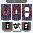 thumbnail image 3 of Yayeee Duplex Wall Plate 1-Gang 4.5"x2.7" Home Receptacle Light Switch Decorative Outlet Cover, Red Geometric Eagle, 3 of 7
