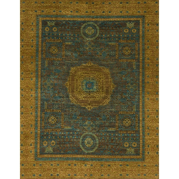 Ahgly Company Indoor Rectangle Abstract Sepia Brown Area Rugs, 7' x 10'