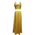 thumbnail image 4 of Viikei Plus Size Skirts for Women Holiday V Neck Solid Crop Top & Sheer High Slit Maxi Suit, 4 of 7