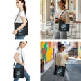 thumbnail image 3 of ZUXONGSY Butterfly Daisy Flower Galaxy Print Bucket Bag with Practicality Makeup Bag and Keychain Clip-on Sleeve for Women Crossbody Handbag Set with Travel Toiletry Bag Lip Balm Holster, 3 of 4