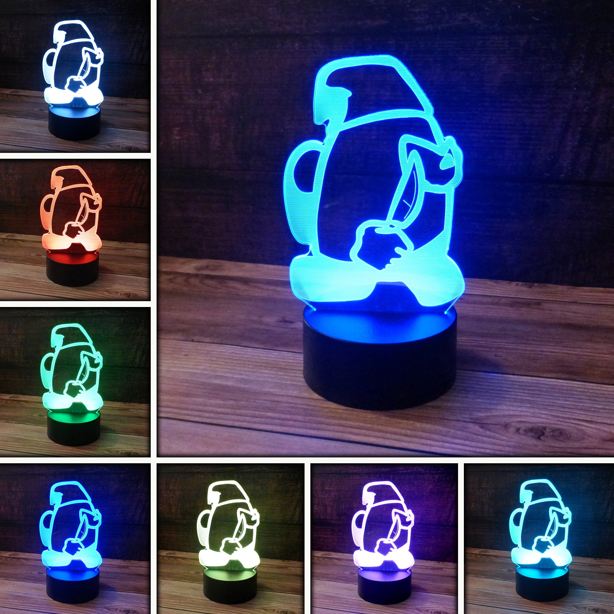 3D Led Sports Skateboard Table Lamp USB Night Light 7 colores Change Bedroom Decoración del hogar Skateboarders Boy Gifts