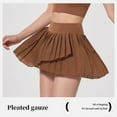 thumbnail image 6 of OSOLU Solid Color Women Sensation Yoga Skirt Running Pleated Skirt With Built In Shorts For Tennis See Through & Breathable Leisure Skirts, 6 of 9