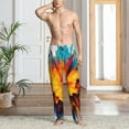 thumbnail image 2 of Mens Pajama Pants, Colorful Paint Print Soft Sleep & Lounge Pants for Men, Cuteness Casual PJ Bottoms Pants with Pockets, 2 of 7