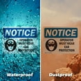 thumbnail image 5 of (2 Pack) Operator Must Wear Ear Protection OSHA Notice Sign 5 Inch X 3.5 Inch Vinyl Label Decal Sticker Weather Resistant, UV Protected for Workplace, Business, and Construction Site,, 5 of 7