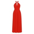 thumbnail image 5 of Warop Women's Backless Halter Neck Maxi Dress Sleeveless Tie Flowy Beach Vacation Dress Summer Trendy Solid Color Clothes, 5 of 9