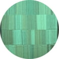 thumbnail image 1 of Ahgly Company Indoor Round Abstract Turquoise Blue Contemporary Area Rugs, 7' Round, 1 of 4