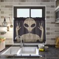 thumbnail image 7 of Coolnut 36 Inch Length Kitchen Curtains Alien 2 Panels Half Window Sheer Curtains Rod Pocket Farmhouse Short Drapes for Bathroom Cafe Basement Home Decor, 7 of 7