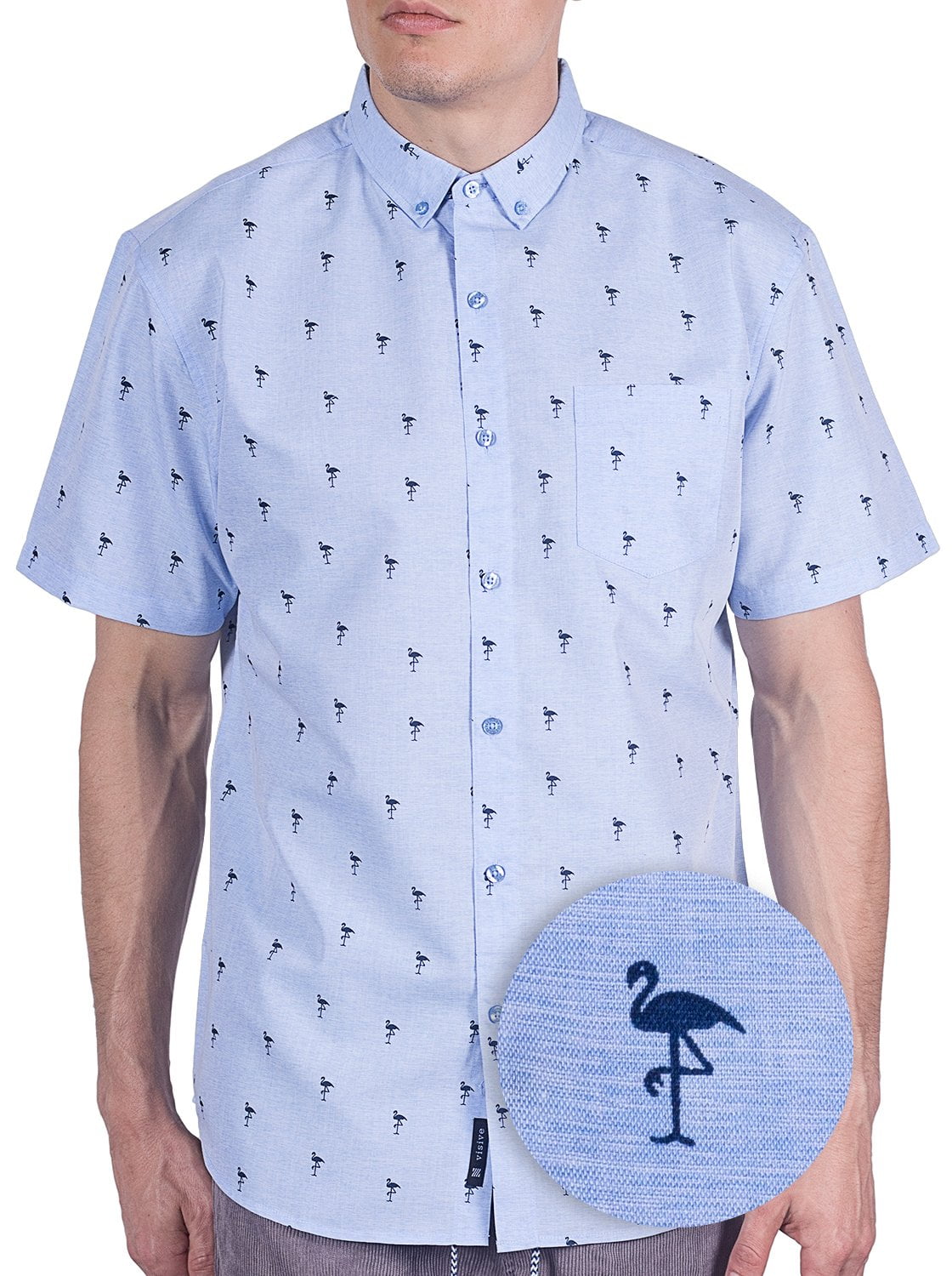 Visive - Visive Mens and Big Mens Flamingo Printed Short Sleeve Casual