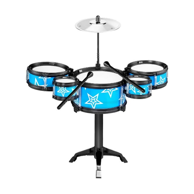 Baterías de simulación que tocan kits de batería rítmica con baquetas Jazz Drum Musical Azul