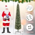 thumbnail image 4 of Costway 7 FT Pre-Lit Pencil Christmas Tree Xmas Decoration with Pine Needles & 150 Lights, 4 of 10
