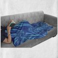 thumbnail image 6 of Fractal Soft Flannel Fleece Throw Blanket, Ocean Water like Pattern Wavy Image Prints Geometric Imaginative Modern Artwork, Cozy Plush for Indoor and Outdoor Use, 70" x 90", Dark Blue, by Ambesonne, 6 of 6