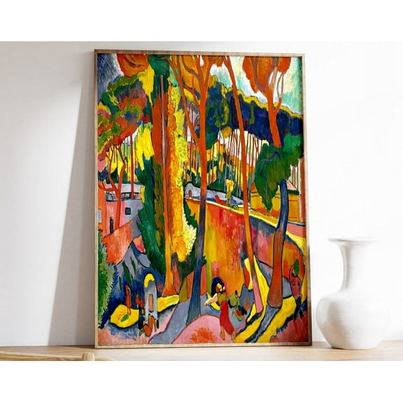Andre Derain Poster, The Turning Road, Fauvist Print, Expressionist Art, Fashionable Decor, Famous Art, Scenery Wall Art, Floral Print Wall Art, Modern Wall Decor, 8x12 UNFRAMED