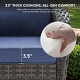 thumbnail image 6 of POCASSY Patio Furniture Sets with Fire Pit, Brown Wicker Patio Furniture with Glider Loveseat, Patio Swivel Glider Chair, Propane Firepit Table, 5-Piece Outdoor Conversation Set for Deck in Blue, 6 of 14