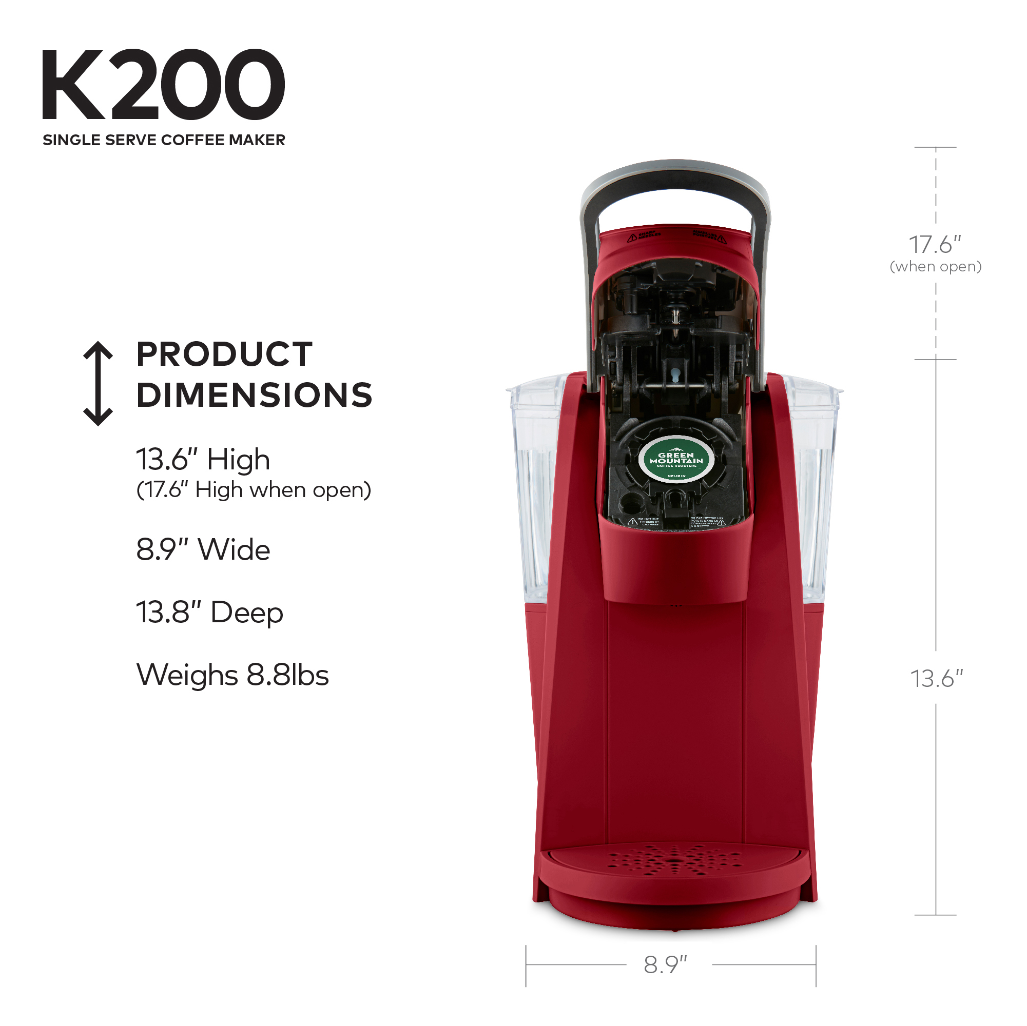 Keurig K200 Single Serve Imperial Red KCup Pod Coffee Maker eBay
