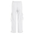 thumbnail image 5 of TTUHYWXI Women Cargo Pants Baggy Y2K Clothing Multi Pockets High Waist Loose Straight Leg Pants Vintage Grunge Clothes (White, 4XL), 5 of 6