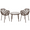Brown, variant on LeisureMod Devon Mid-Century Modern 3-Piece Aluminum Outdoor Patio Dining Set with Dining Table with Tempered Glass Top and 2 Stackable Flower Design Arm Chairs for Patio, and Backyard Garden Red